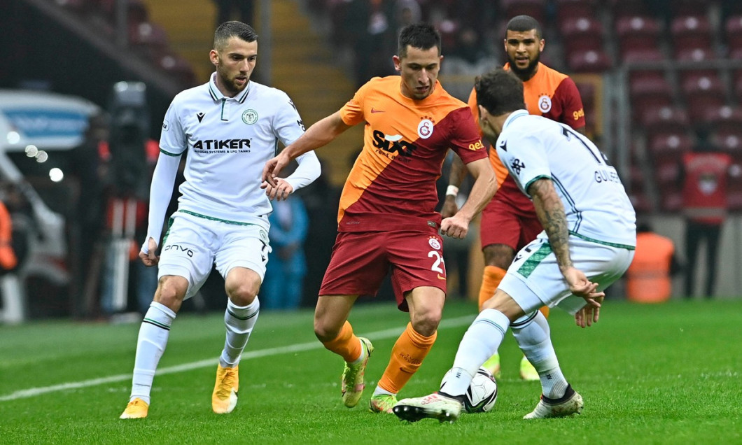 Turkish Super league football match between Galatasaray and Konyaspor at NEF stadium in Istanbul , Turkey on October 17 , 2021.