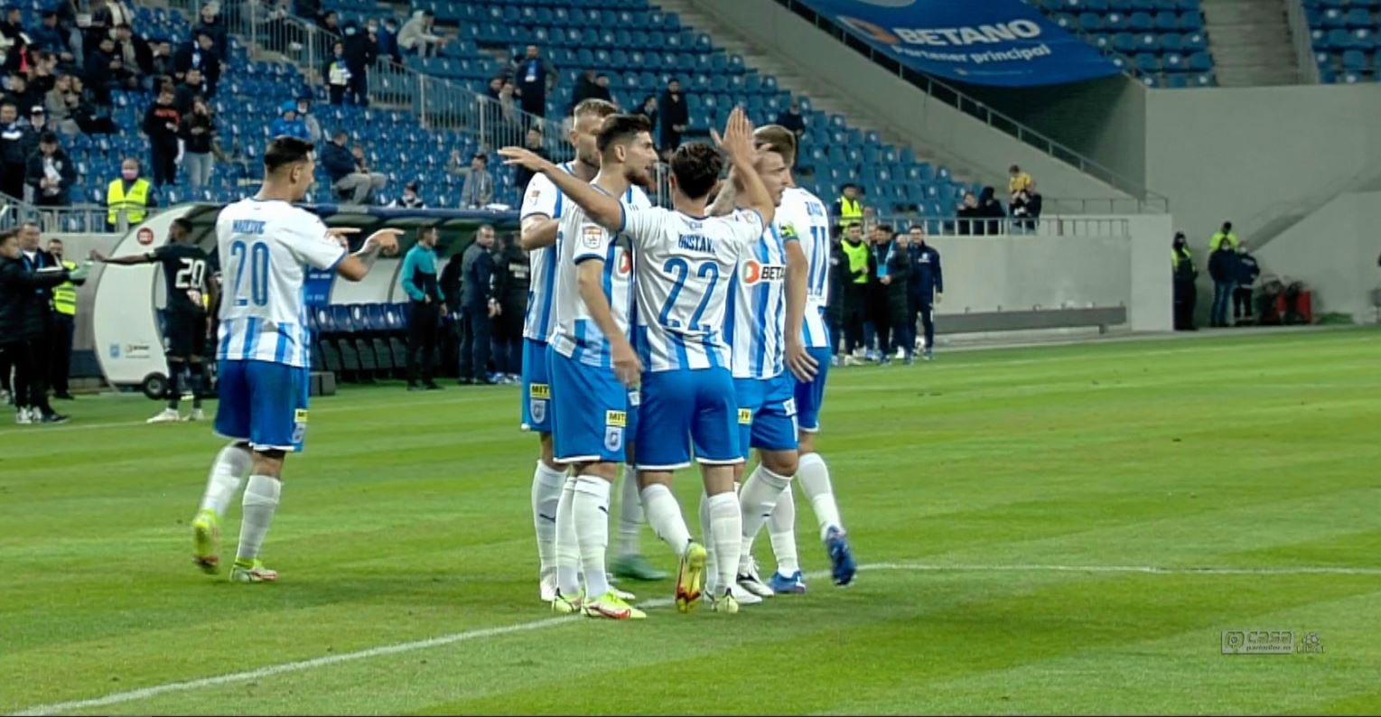 Universitatea Craiova - Academica Clinceni 3-0, la Digi Sport 1. Apărarea ilfovenilor, făcută praf de 3 ori în 12 minute