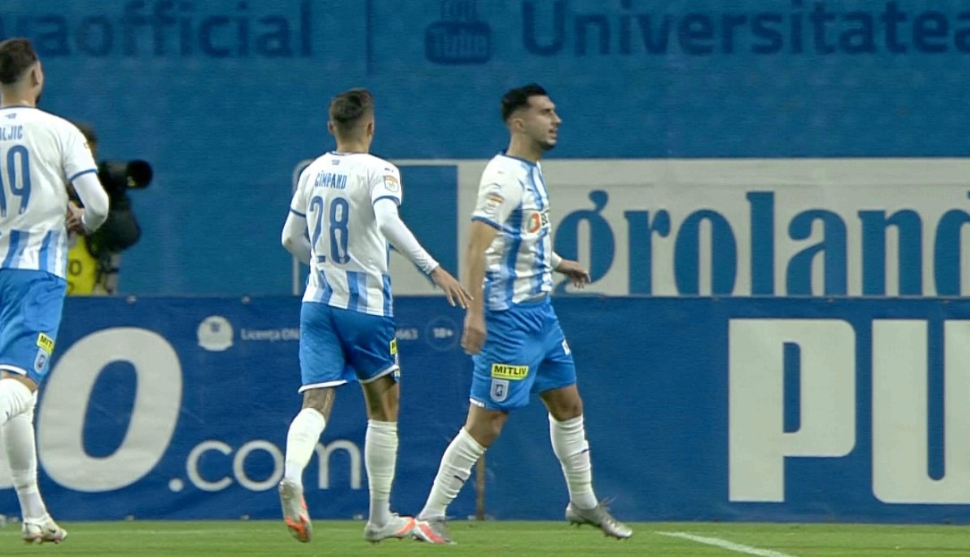 Universitatea Craiova - CS Mioveni 5-2. ”Poker-ul” lui Ivan și execuția de generic a lui Markovic aduc victoria în Bănie