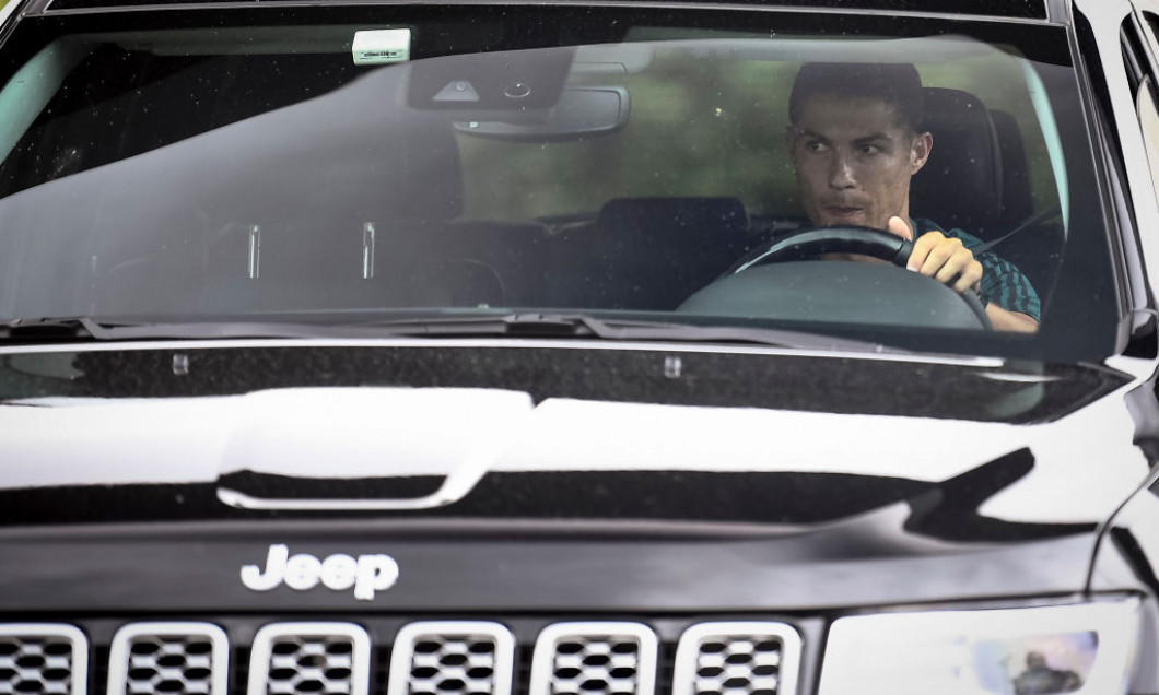 Cristiano Ronaldo of Juventus FC leaves by Jeep car the