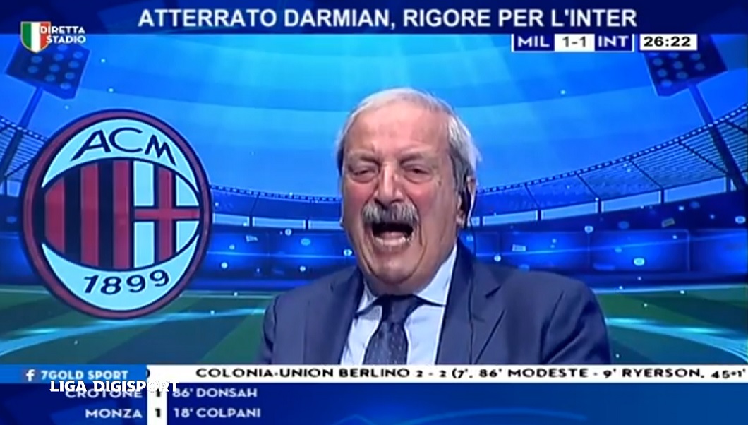 Tiziano Crudeli, în delir după penalty-ul apărat de Tătărușanu în AC Milan - Inter: Tătă! Tătă! Tătă!