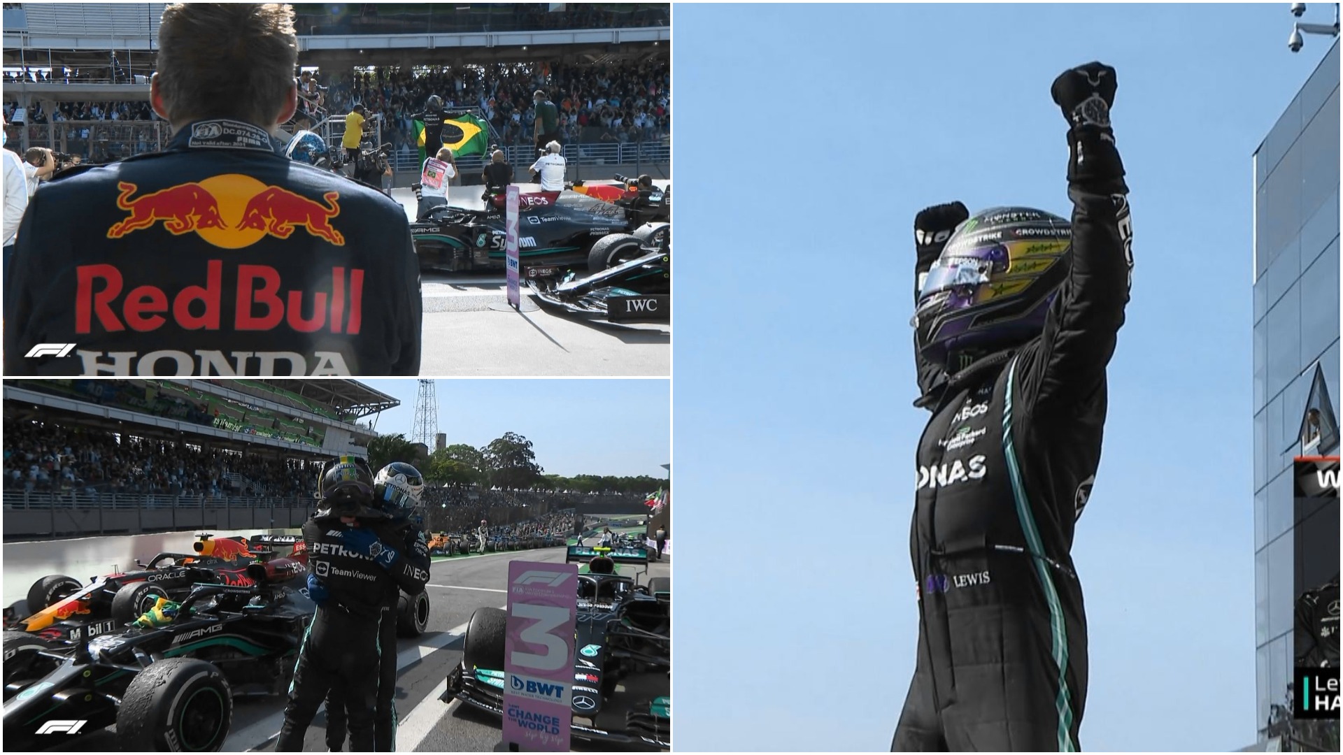 Hamilton a câștigat Marele Premiu al Braziliei. Plecat de pe 10, s-a duelat spectaculos cu Verstappen, care a fost lider 59 de tururi