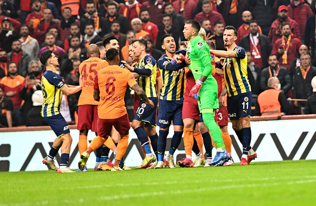 Turkish super league big derby match between Galatasaray and Fenerbahce at NEF stadium in Istanbul , Turkey on November 21, 2021.