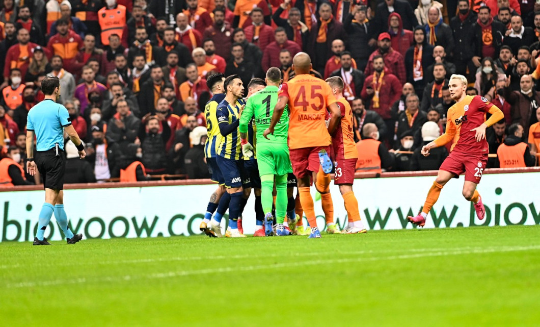 Turkish super league big derby match between Galatasaray and Fenerbahce at NEF stadium in Istanbul , Turkey on November 21, 2021.