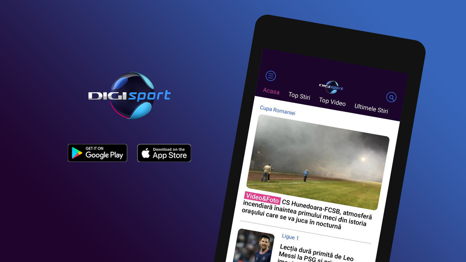 Cu noua aplicație de mobil, fanii Digi Sport află rapid noutățile din lumea sportului