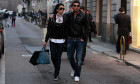 adrian mutu with wife consuelo shopping in milan