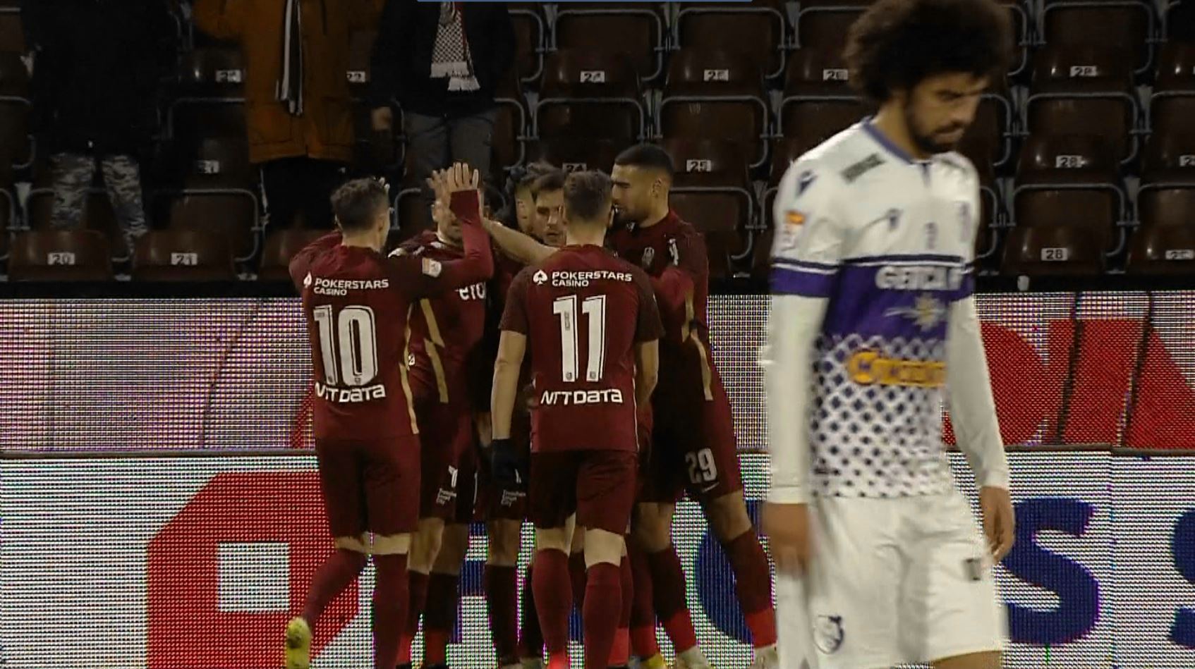 CFR Cluj - FC Argeș 1-0. Parcurs impresionant. Campioana încheie anul cu 9 victorii la rând, fără gol primit