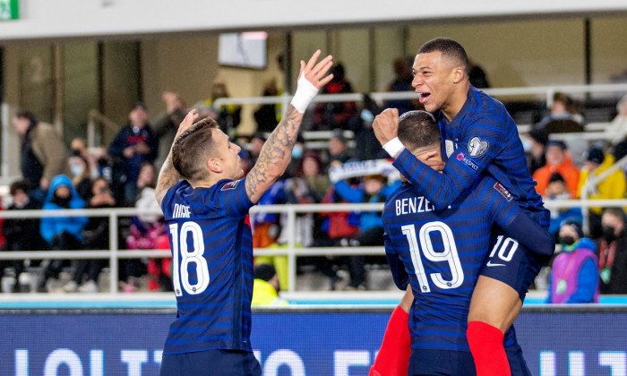 Match de qualification pour la Coupe Du Monde 2023 "Finlande - France (0-2)" au stade olympique d'Helsinki