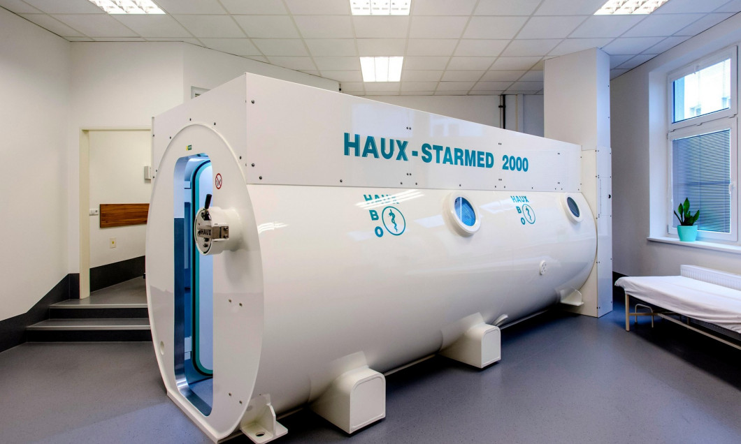 Rehabilitation Institute Hostinne launched the new hyperbaric chamber for a hyperbaric oxygen therapy (HBOT) in Hostinne, Czech Republic, on December 15, 2017. (CTK Photo/David Tanecek)