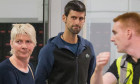 *EXCLUSIVE* Novak Djokovic, Tomas Berdych and Novak Djokovic, Tomas Berdych and Ester Satorova arrive into Melbourne airport