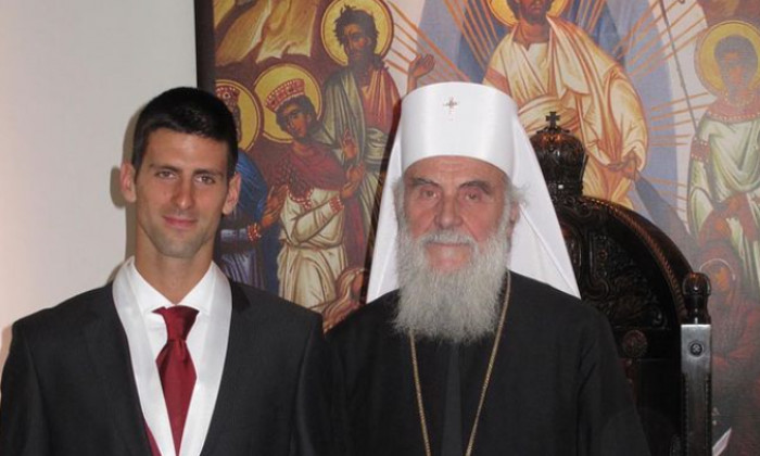 Patriarhul Porfirie și Novak Djokovic / Foto: Instagram@porfirije_patrijarh