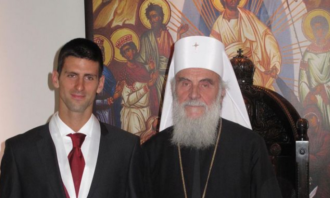 Patriarhul Porfirie și Novak Djokovic / Foto: Instagram@porfirije_patrijarh