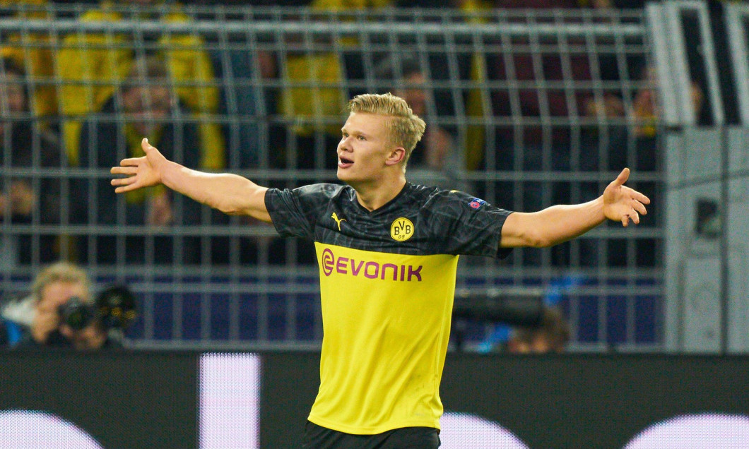 CL Football Dortmund - Paris, Dortmund Feb 18, 2020.Erling HAALAND , BVB 17 celebrates his goal, happy, laugh, celebration, 2-1BORUSSIA DORTMUND - PARIS SGSoccer UEFA Champions League , Round of last 16, S i g n a l I d u n a P a r k S t a d i u m BVB