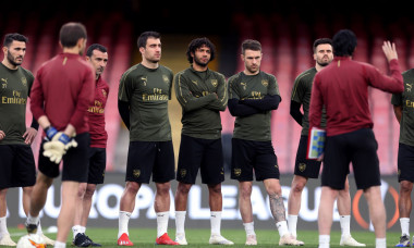 Arsenal Training Session and Press Conference - San Paolo Stadium