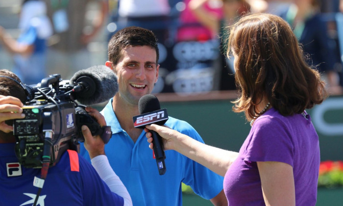 Indian Wells, California, USA. 21st March, 2015. Tennis player Novak Djokovic (Serbia) defeats British player Andy Murray in the Semifinal of the Men's Singles at the BNP Paribas Open (score 6-2 6-3). © Werner Fotos/Alamy Live News