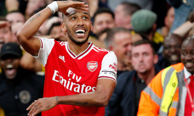 London, UK. 22nd Sep, 2019. GOAL - Pierre-Emerick Aubameyang of Arsenal salutes the fans during the Premier League match between Arsenal and Aston Villa at the Emirates Stadium, London, England on 22 September 2019. Photo by Carlton Myrie/PRiME Media Imag