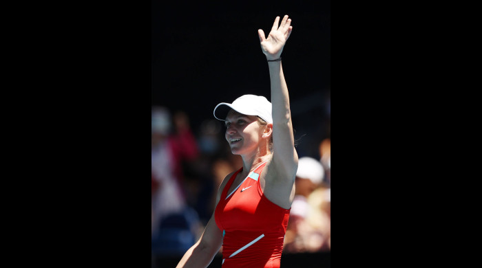 Bucuria Simonei Halep după victoria cu Danka Kovinic, la Australian Open / Foto Getty Images