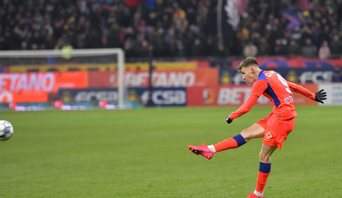 Ce gol! Octavian Popescu, execuție imparabilă, direct în vinclu, de la 20 de metri, în FCSB - CFR Cluj