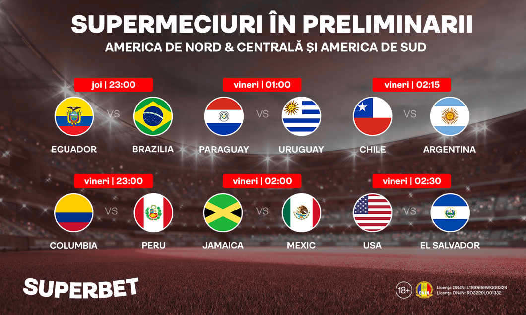 (P) Cursa pentru Qatar 2022 este aproape de final. SuperMeciuri în preliminariile din America de Sud şi America de Nord