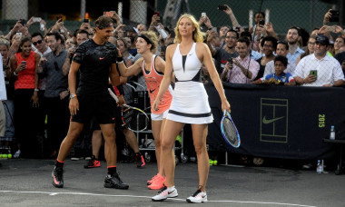 Rafael Nadal and Maria Sharapova in atte..........