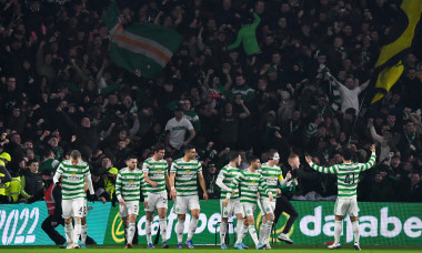 Jucătorii lui Celtic, în meciul cu Rangers / Foto: Getty Images