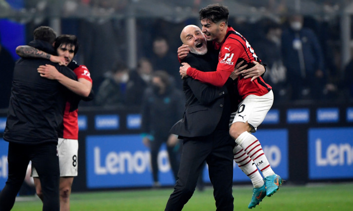 Stefano Pioli și Brahim Diaz, după Inter - AC Milan 1-2 / Foto: Profimedia