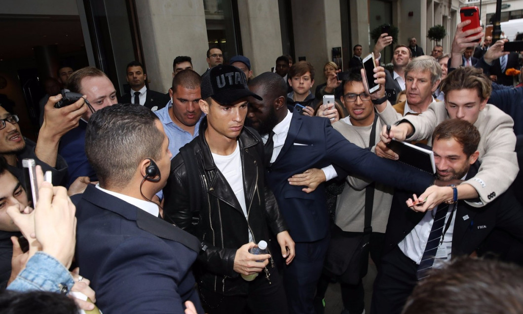 *EXCLUSIVE* Real Madrid Footballer Cristiano Ronaldo leaving the Mayfair Hotel