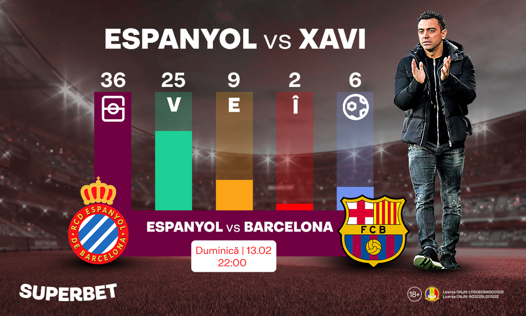 (P) Espanyol-Barcelona. Din nou, Xavi magistral, sau magia va veni dinspre gazde?