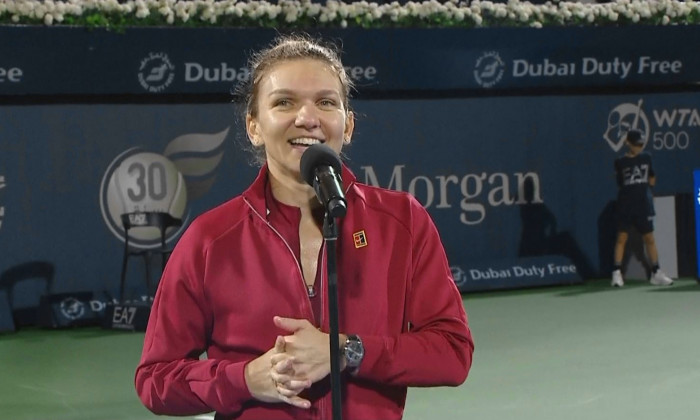 Simona Halep, la Dubai / Foto: Captură Digi Sport