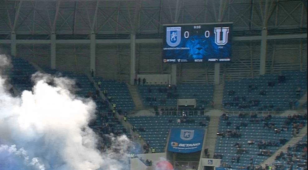 Universitatea Craiova s-a răzbunat: ce a apărut pe tabela de marcaj în dreptul oaspeților la derby-ul cu U Craiova 1948