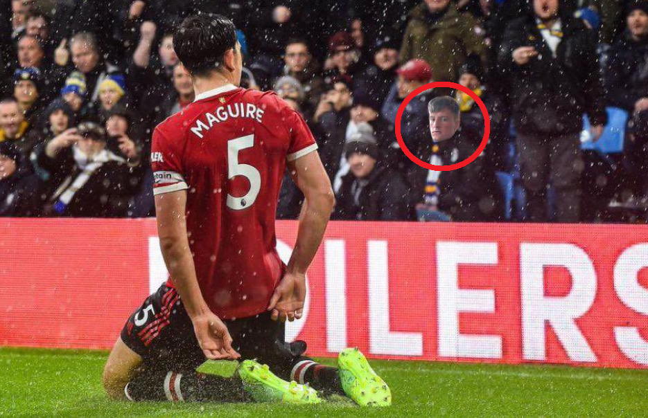Harry Maguire a folosit Photoshop-ul pentru a înlocui fața unui suporter la ultima postare. Explicația fundașului