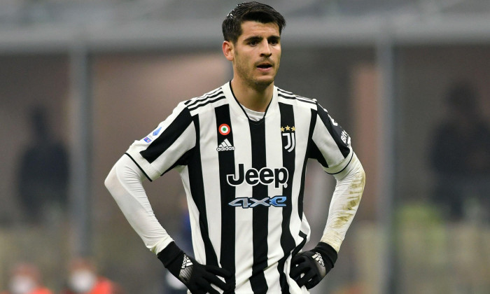 Milan, Italy. 23rd Jan, 2022. Alvaro Morata (Juventus) during AC Milan vs Juventus FC, italian soccer Serie A match in Milan, Italy, January 23 2022 Credit: Independent Photo Agency/Alamy Live News