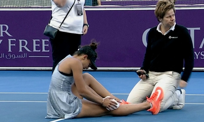 Jaqueline Cristian s-a accidentat în partida de la Doha cu Daria Kasatkina / Foto: Captură Digi Sport