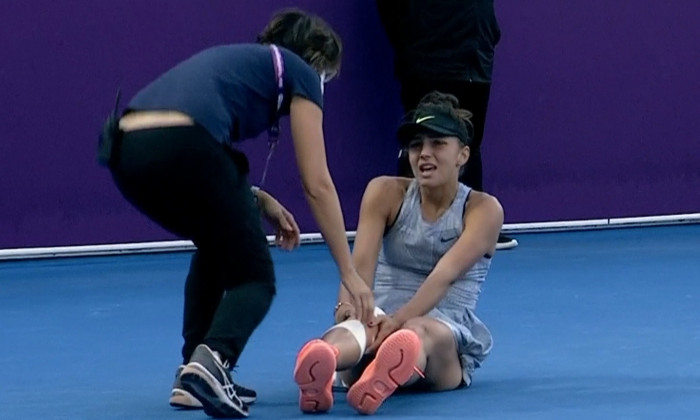 Jaqueline Cristian s-a accidentat în partida de la Doha cu Daria Kasatkina / Foto: Captură Digi Sport