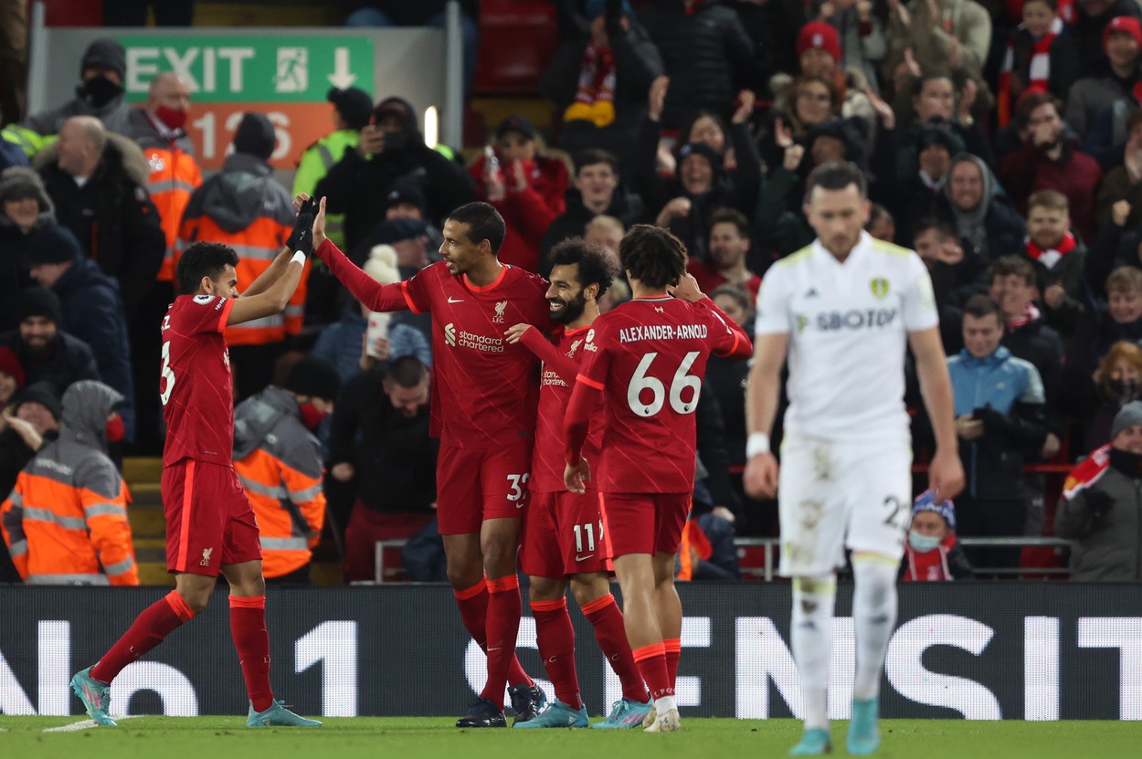 Liverpool, victorie clară cu Leeds United, 6-0. Trupa lui Jurgen Klopp e la trei puncte de Manchester City