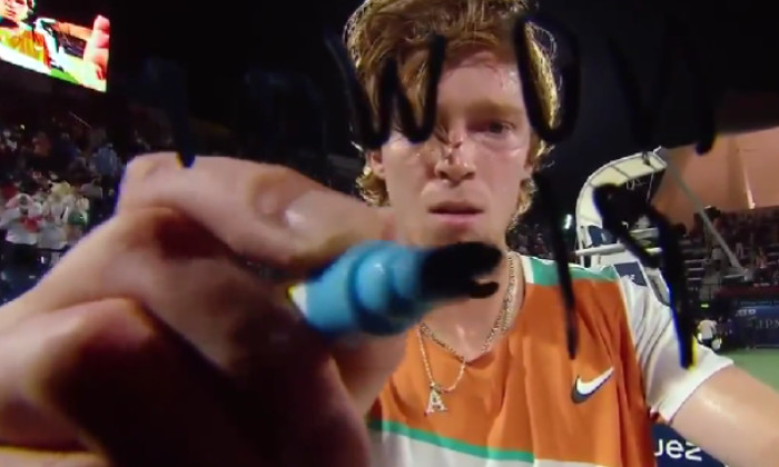 Andrey Rublev, după meciul cu Hubert Hurkacz / Foto: Captură Twitter@atptour