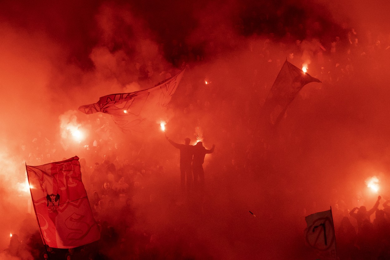 Rusia, susținută de ultrașii din Serbia. Mesajul catalogat drept dezgustător la derby-ul Steaua Roșie - Partizan