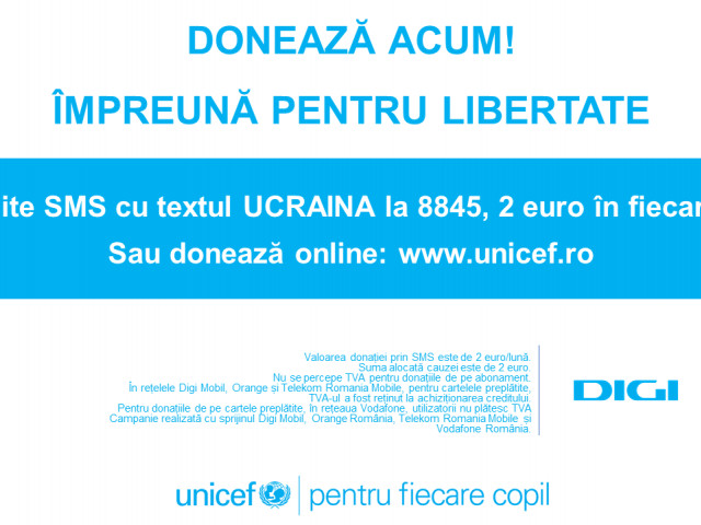 Campanie Digi24 şi UNICEF România: “Împreună Pentru Libertate”