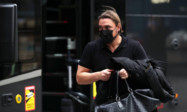 Norwich City manager Daniel Farke arrives off the coach before the Premier League match at Brentford Community Stadium, London. Picture date: Saturday November 6, 2021.