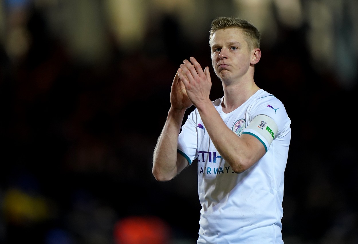 Gestul clubului Manchester City față de ucraineanul Oleksandr Zinchenko, la meciul din optimile Cupei Angliei