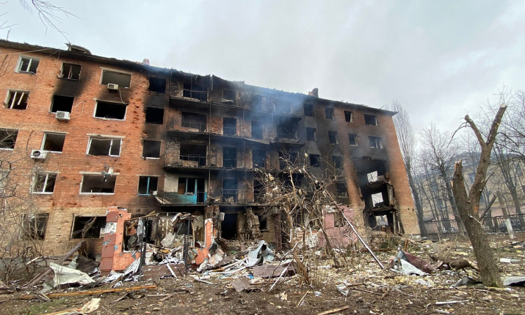 Aftermath of rocket fire in Vasylkiv, Ukraine - 01 Mar 2022