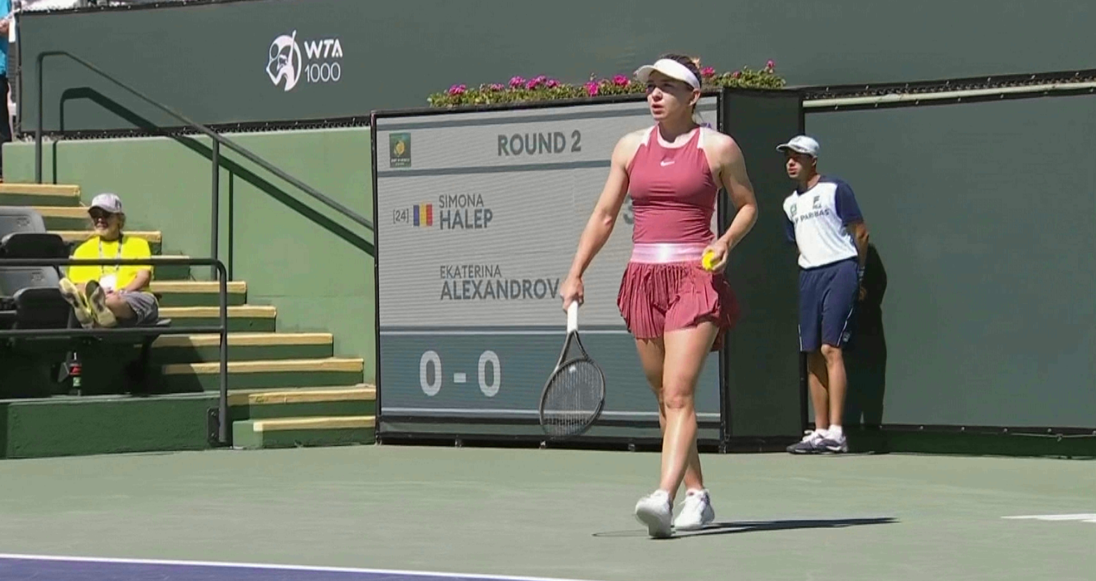 Simona Halep - Ekaterina Alexandrova 6-2, 4-6, 6-2. Fostul lider mondial, calificare în turul trei la Indian Wells