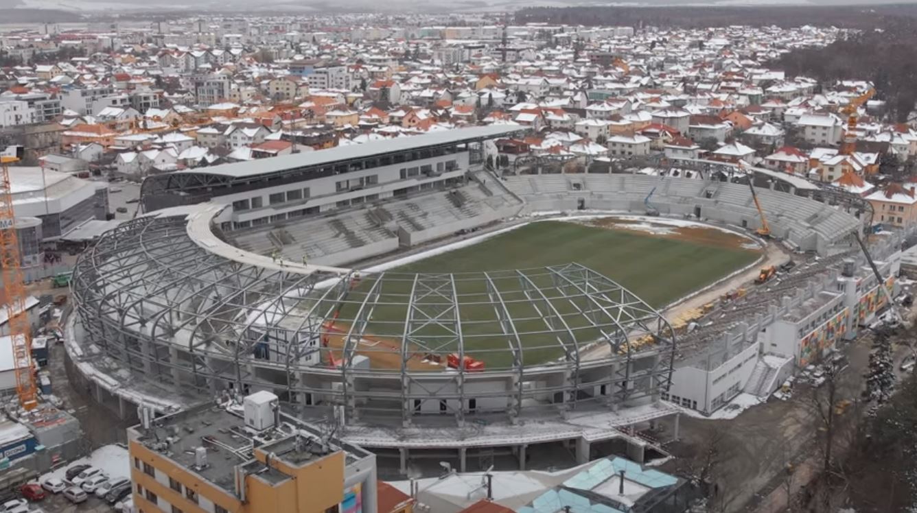 Imagini noi cu stadionul din Sibiu. Cum se prezintă acum arena din Ardeal
