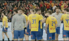 Echipa națională de handbal masculin a României, în meciul din Macedonia de Nord / Foto: Facebook FRH