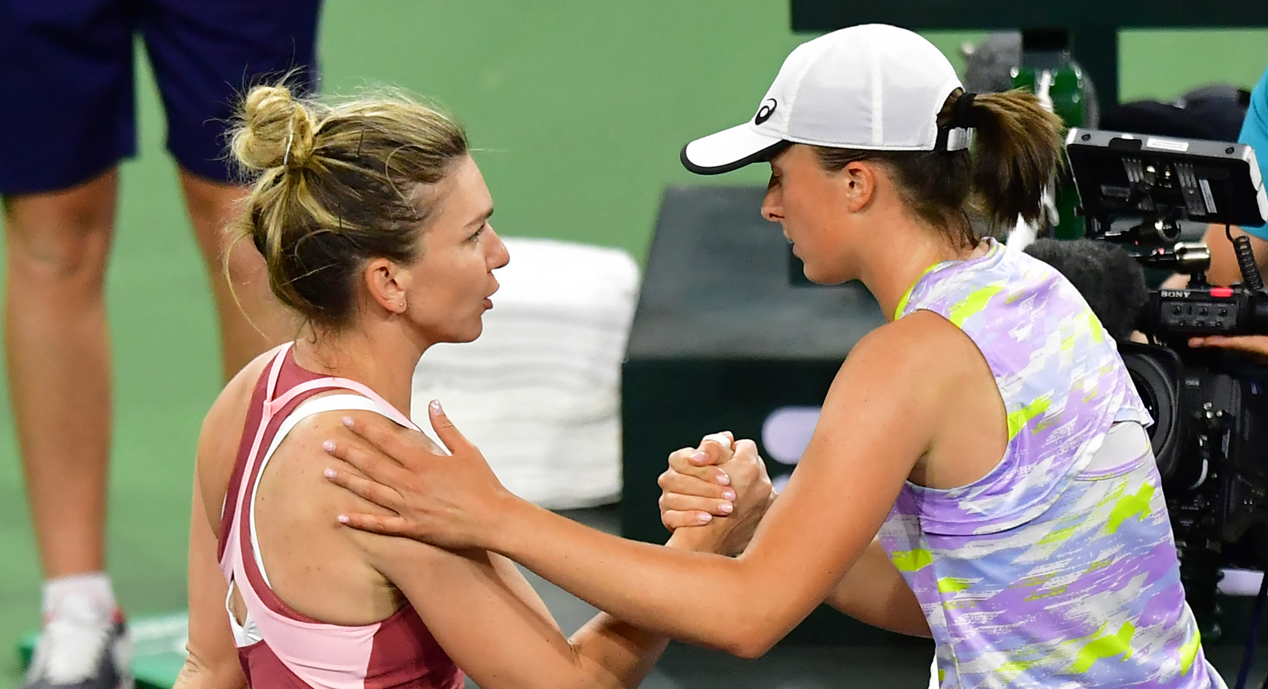 Simona Halep - Iga Swiatek 6-7 (6), 4-6. Românca s-a confruntat cu probleme medicale și a fost eliminată de la Indian Wells