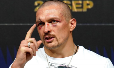 Oleksandr Usyk during a press conference after winning the WBA, WBO, IBF and IBO World Heavyweight titles match against Anthony Joshua at the Tottenham Hotspur Stadium. Picture date: Saturday September 25, 2021.