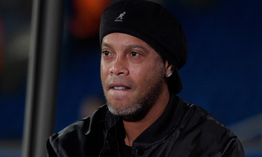 Ronaldinho assiste au match de Champions League "PSG - RB Liepzig" au Parc des Princes ŕ Paris