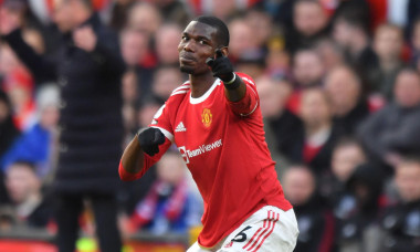 Manchester United's Paul Pogba during the Premier League match at Old Trafford, Greater Manchester, UK. Picture date: Saturday April 2, 2022. Photo credit should read: Anthony Devlin
