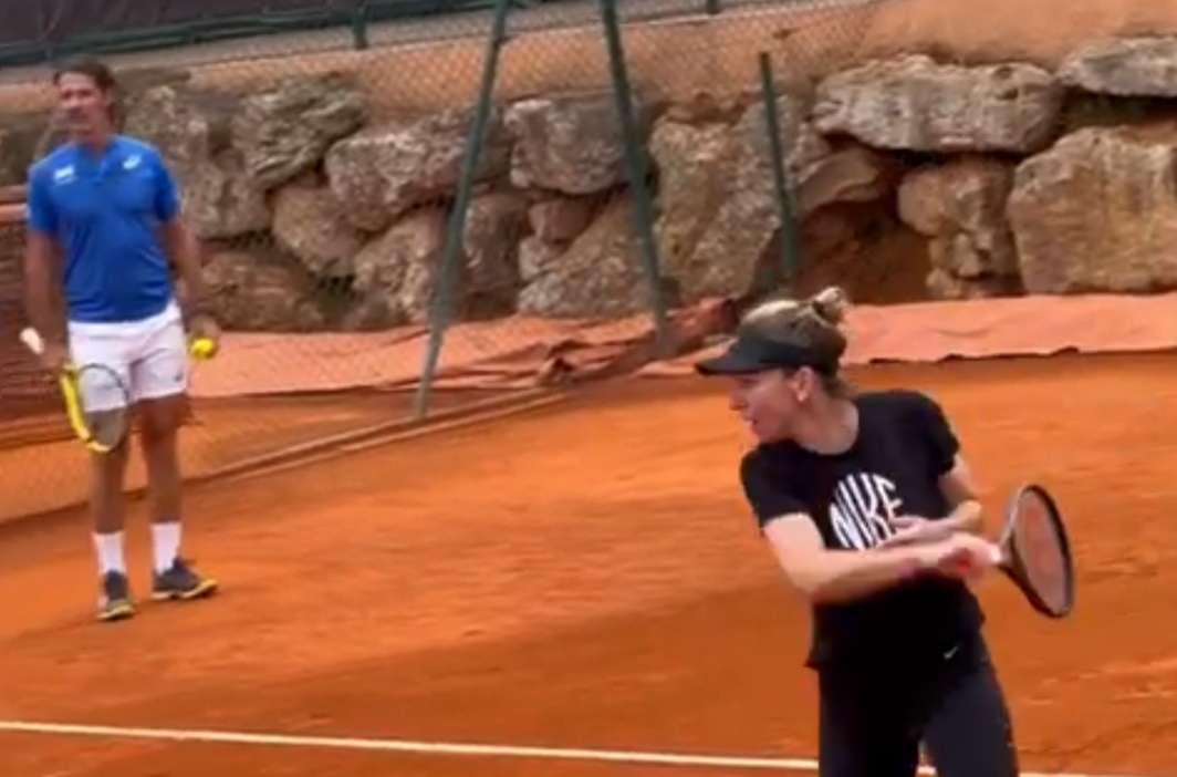 Primele imagini de la antrenamentul Simonei Halep sub comanda lui Patrick Mouratoglou