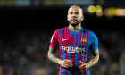 Barcelona, Spain. 3rd April 2022; Nou Camp, Barcelona, Spain: la liga League football, FC Barcelona versus Sevilla: 8 Dani Alves of FC Barcelona watches play during La Liga match against Sevilla FC in Camp Nou Stadium. Credit: Action Plus Sports Images/Al